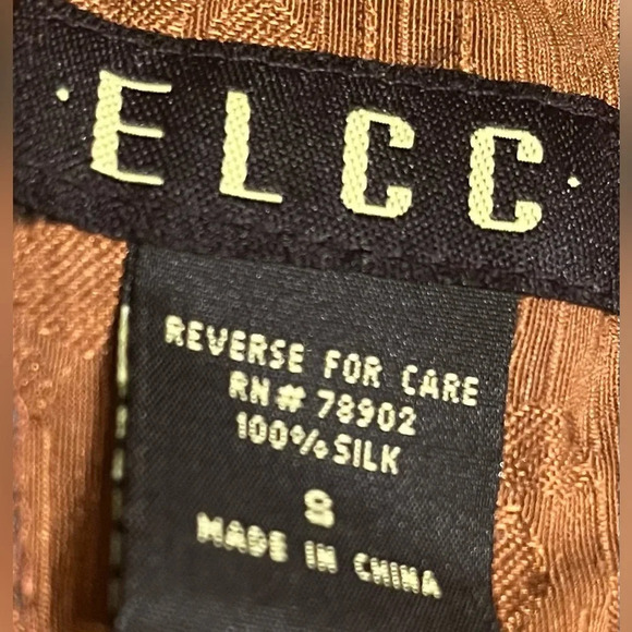 ELCC chocolate brown long sleeve blouse, size Small - Picture 4 of 5